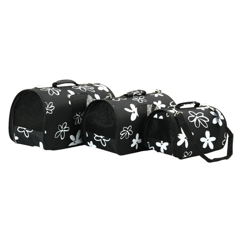 Zolux Flower Waterproof Pet Carrier With Removable Bottom - Black