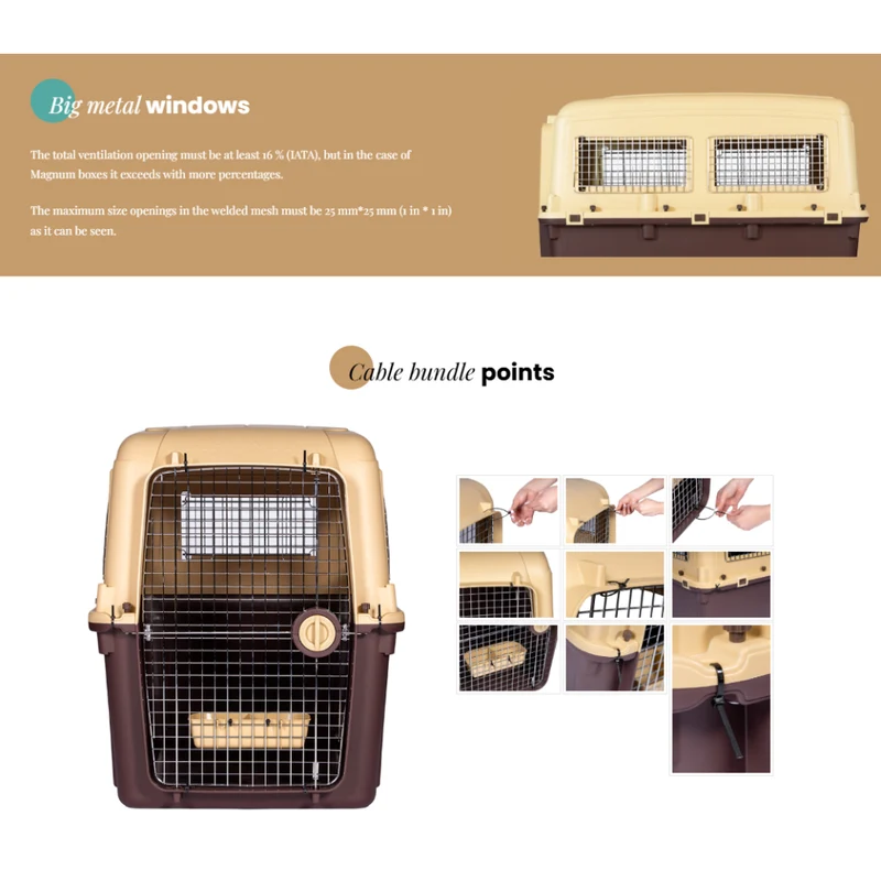Magnum Airline & IATA Compliant Dog Crate 115x69x85cm