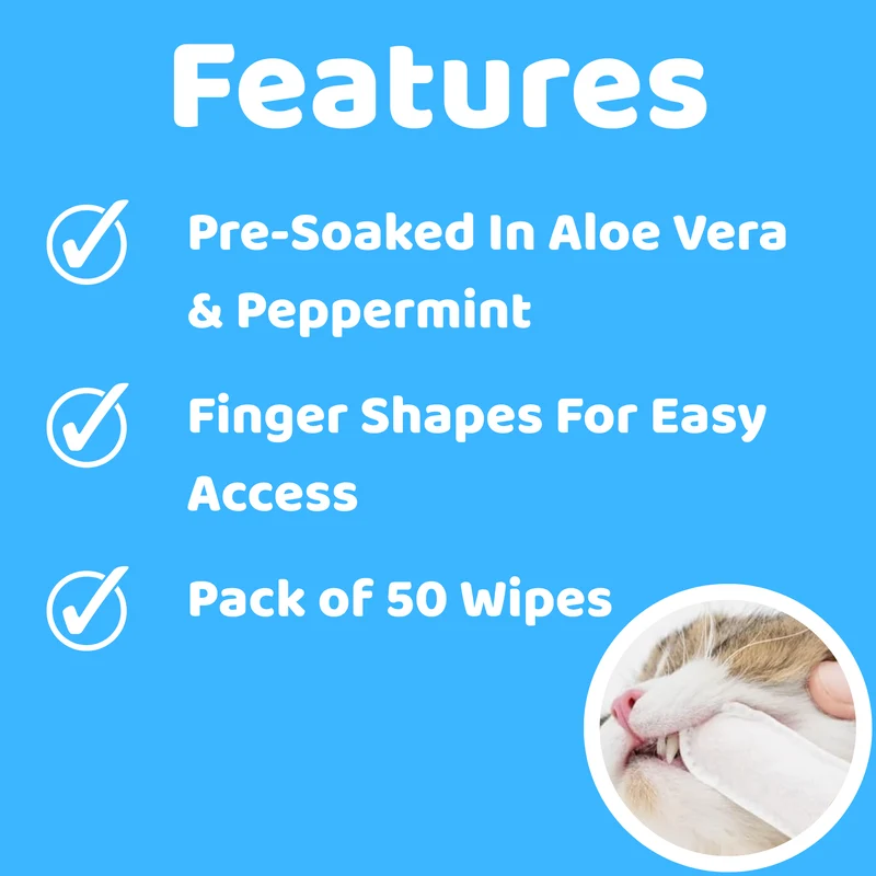 OurCatsLife Dental Wipes for Cats 50pcs