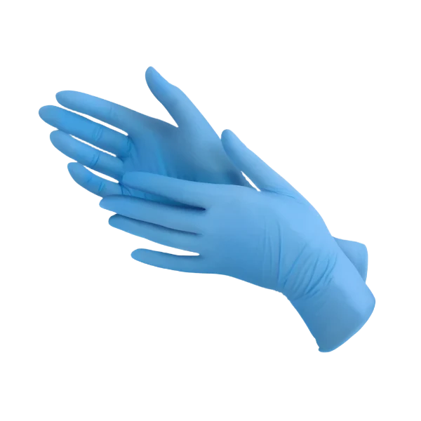 Guantes de nitrilo azules sin polvo, 100 uds.