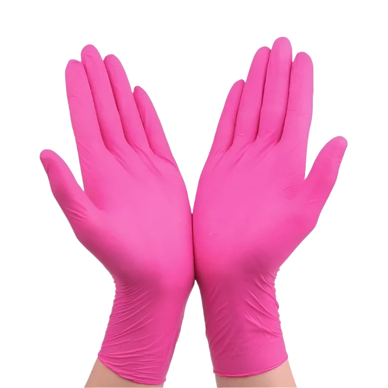 Guantes nitrilo sin polvo magenta, 100 uds.