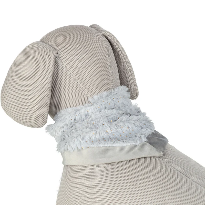 Trixie Plush Xmas Neckerchief For Dogs Grey