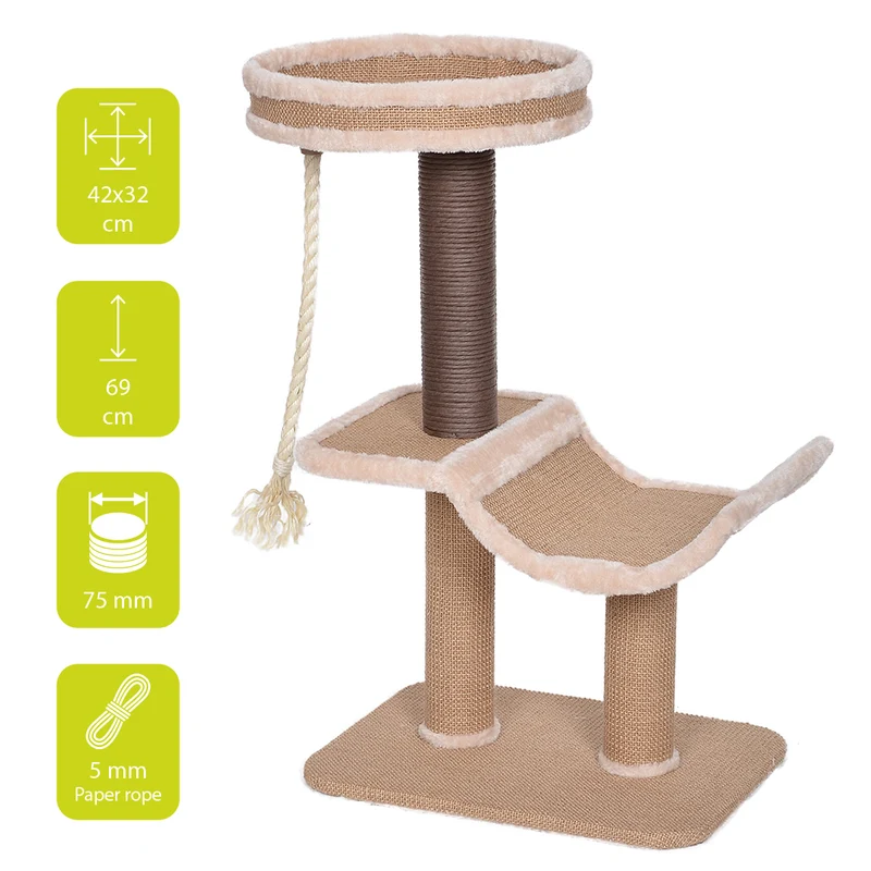 Ebi Trend Basil Cat Scratching Tree Brown 42x32x69cm