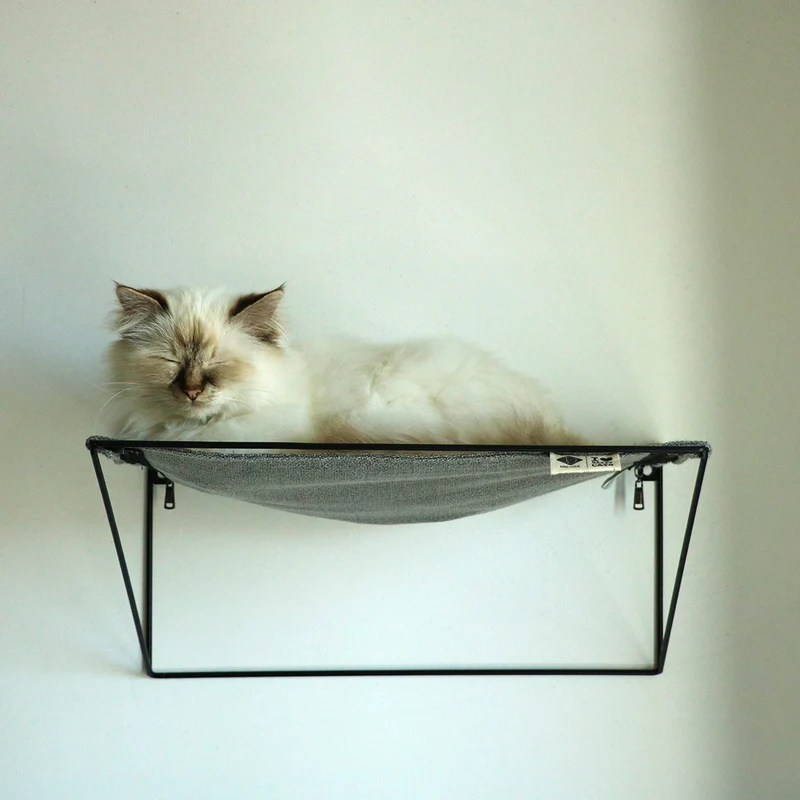 D&D Home I Love Happy Cats Otis Wall Hammock For Cats Grey 45x30x20cm