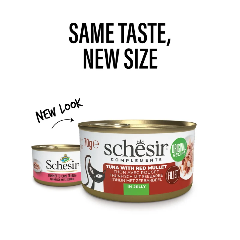 Schesir Complements Tuna With Red Mullet In Jelly Canned Wet Cat Food 70g