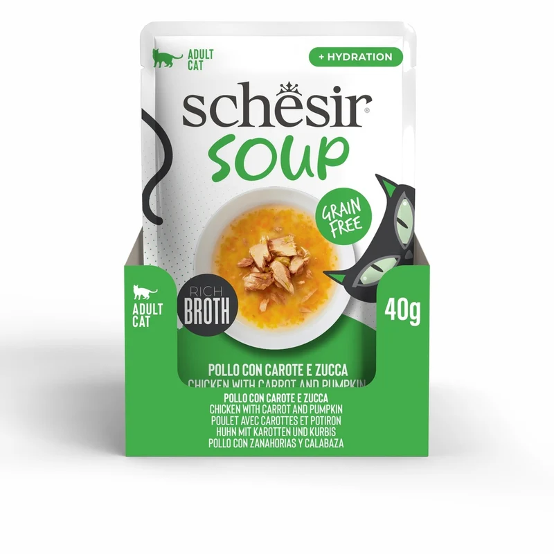 Schesir Chicken Pumpkin In Soup Pouch Wet Cat Food 40g