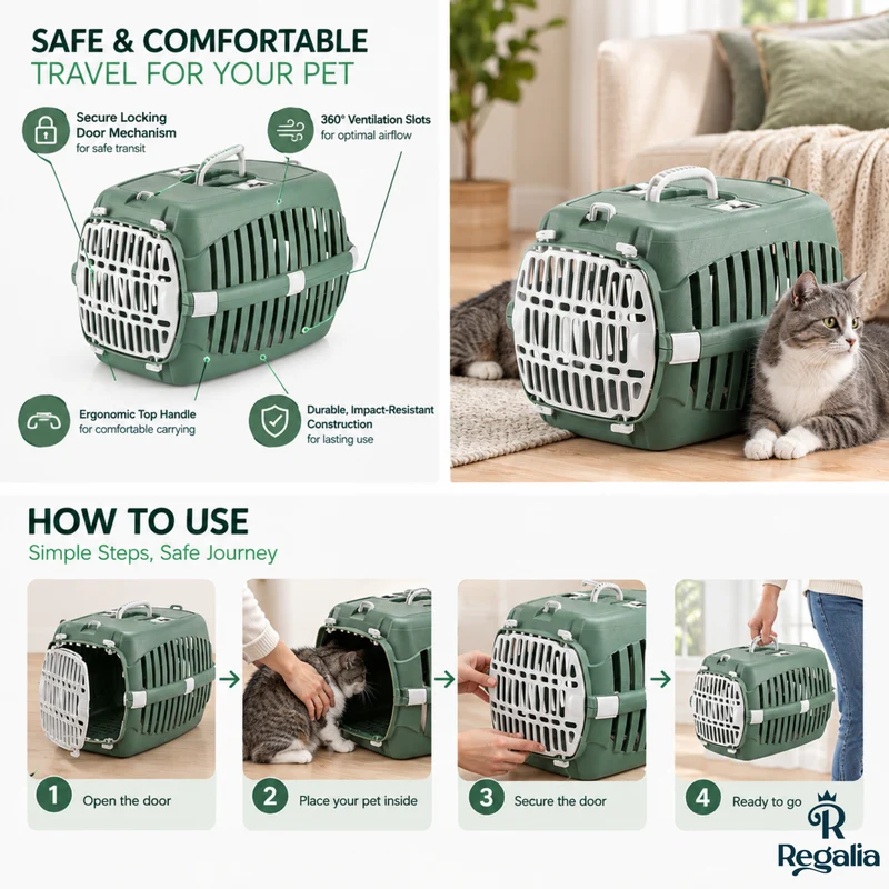 Regalia Pet Travel Carrier For Small Cat & Dogs