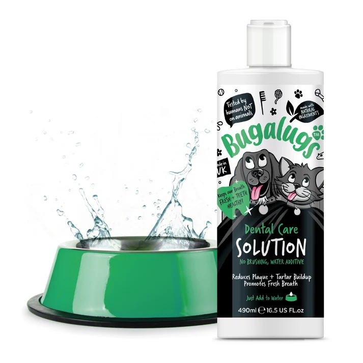 Bugalugs Dental Care Soution Water Additive For Dogs & Cats 490ML