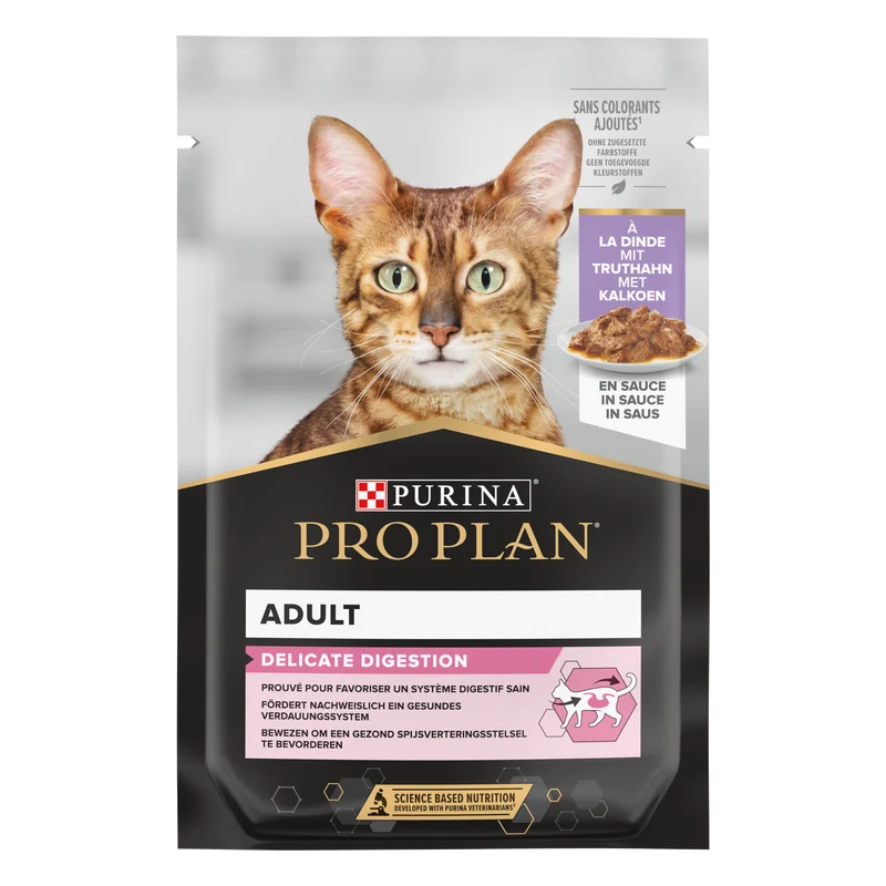 Purina Pro Plan Delicate Digestion Turkey in Gravy Wet Cat Food 85G - Pack of 10