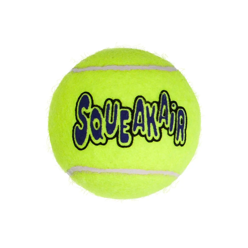 KONG SqueakAir Non-Abrasive Tennis Ball Squeaky Fetch Toy for Dogs Medium Pack of 3