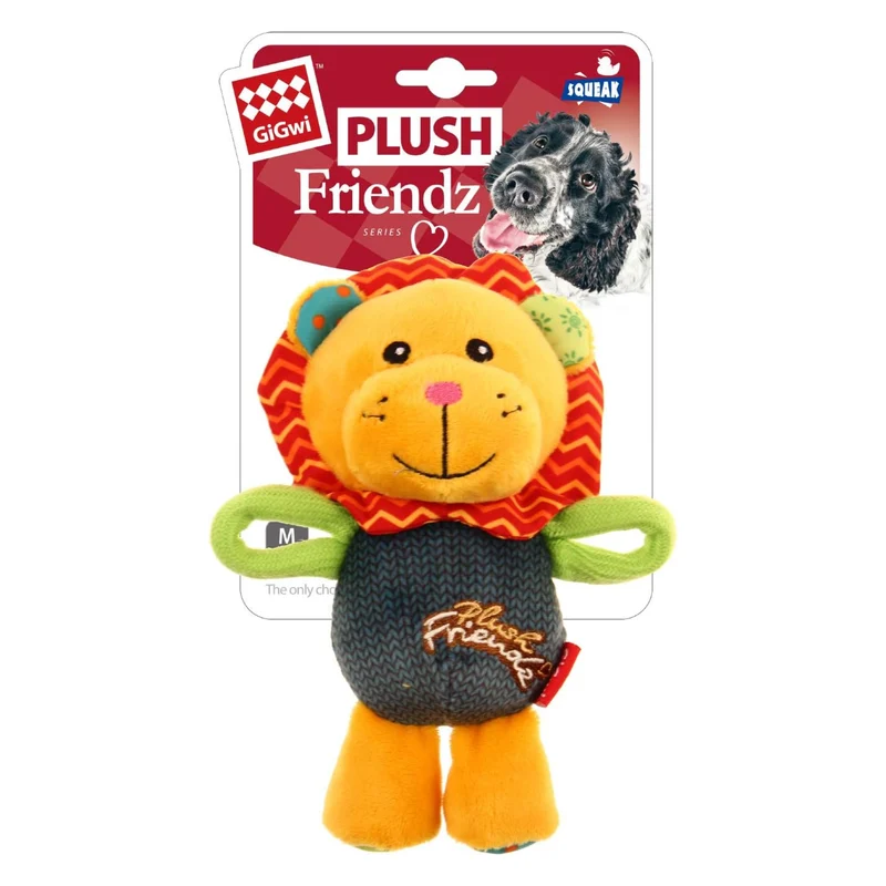 GiGwi Plush Friendz Lion Squeaker Dog Toy 18x14cm