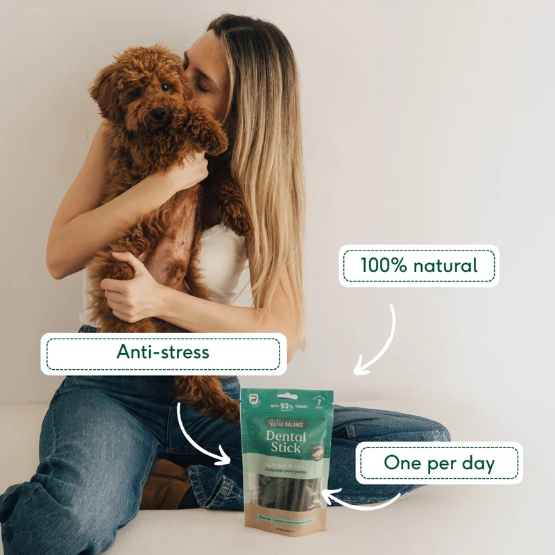 Wild Balance Turkey, Green Tea & Mint Dental Sticks With Calming Effect Dog Treat 7PCS