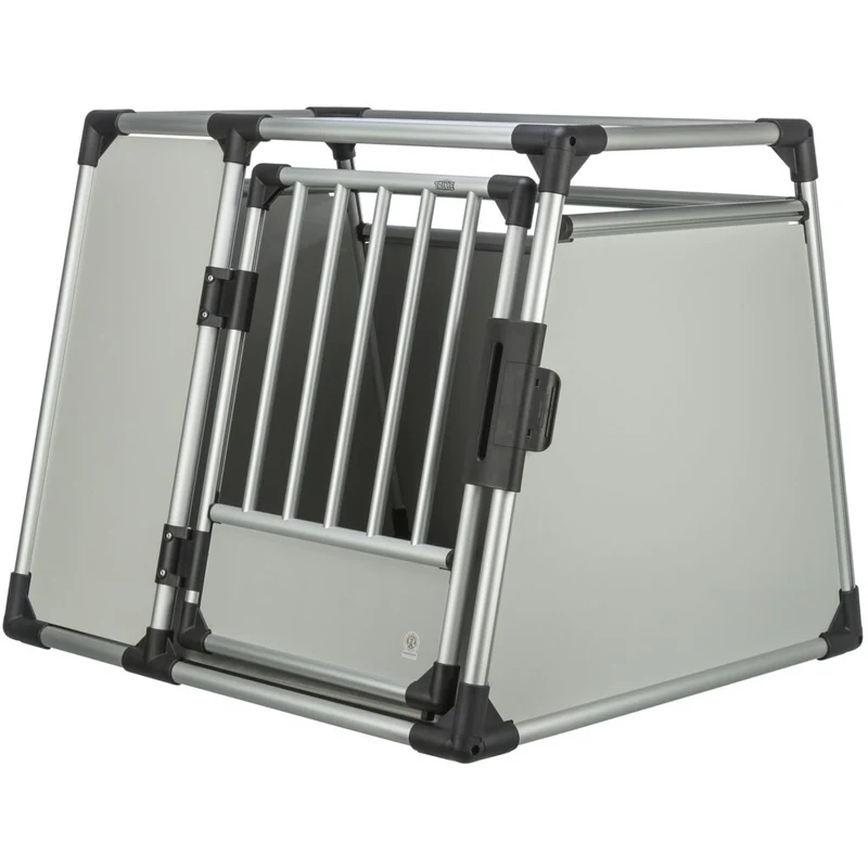 Trixie Aluminium Dog Transport Crate Box With Panel Door Light Grey