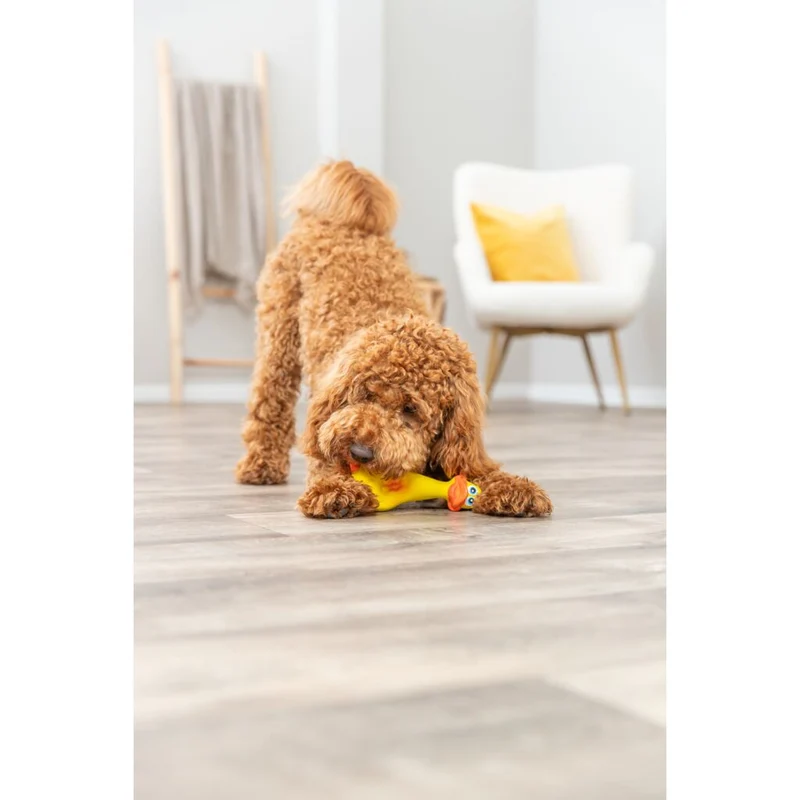 Trixie Latex Duck With Sound Dog Toy Yellow 18cm