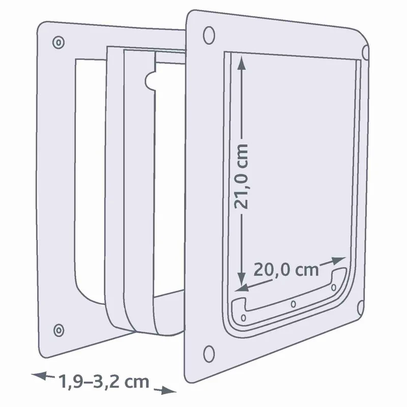 Trixie 2 Way Flap Door Model 3877 For Dogs White - XS-S