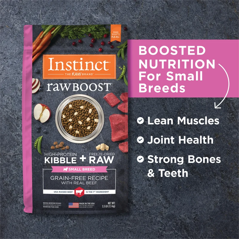 Instinct Raw Boost Grain Free Real Beef Small Breed Dry Dog Food 3.5lb