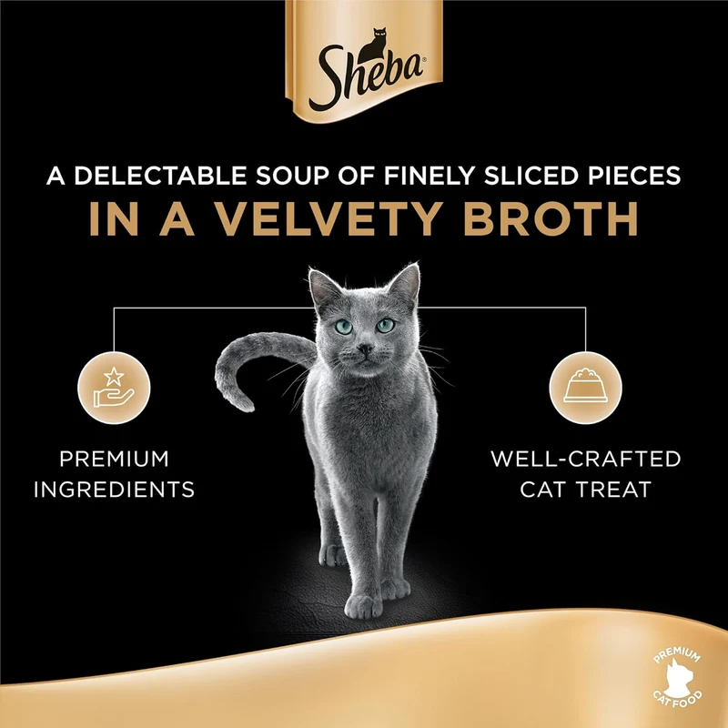 Sheba Soup with Tuna Adult Wet Cat Food In Pouch 4X40G