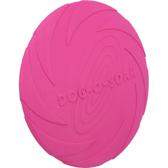 Trixie Natural Rubber Disc Dog Fetch & Catch Toy 24cm Pink