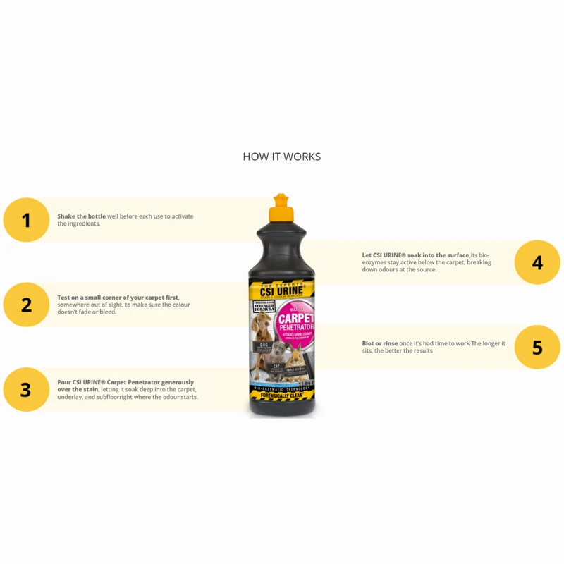 CSI Urine Multipet Carpet Penetrator Stains and Odor Remover 1L