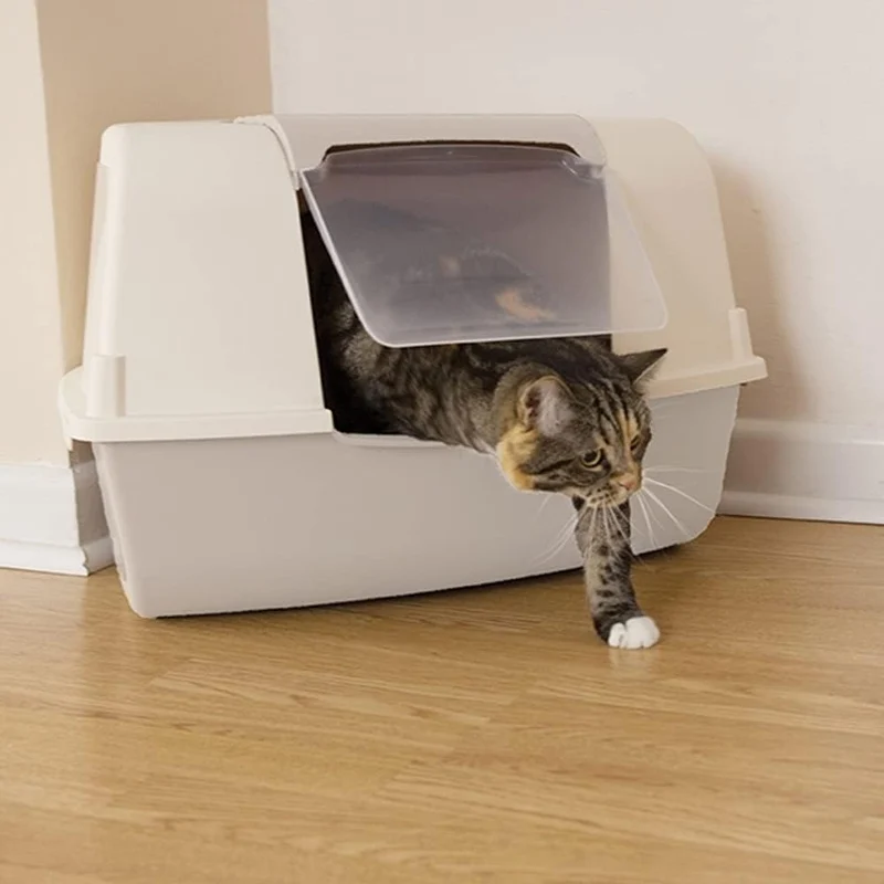 MP Bergamo Hooded Toilet Ariel Corner Litter Tray with Scoop 58x47x38cm - Mustard
