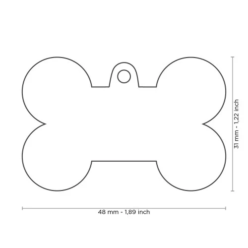 My Family Basic Aluminum Bone ID Tag - PINK/XL