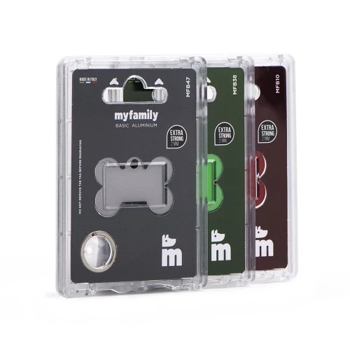 My Family Basic Aluminum Bone ID Tag - PINK/XL