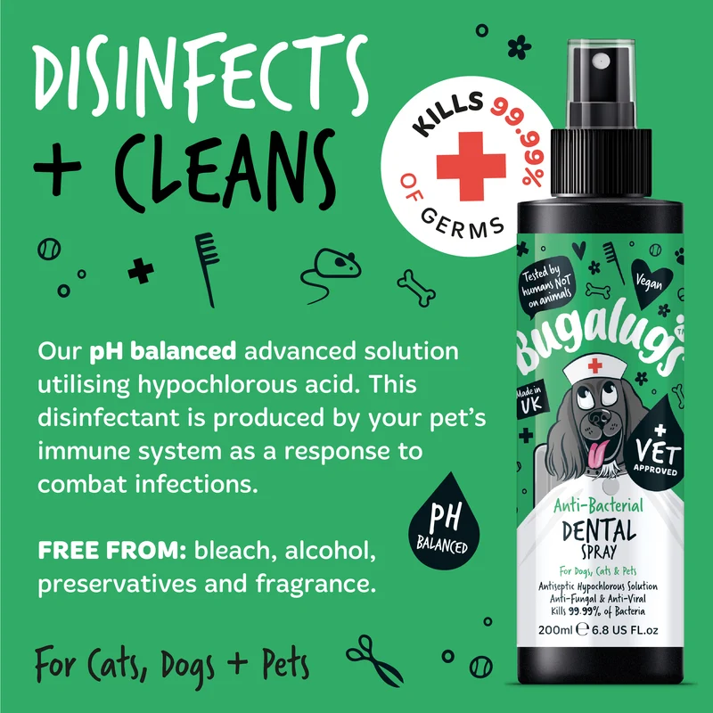 Bugalugs Antibacterial Dental Spray for Pets 200ML