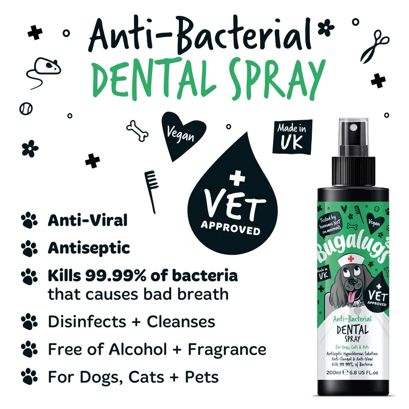 Bugalugs Antibacterial Dental Spray for Pets 200ML