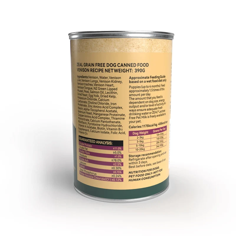 Zeal Grain Free Venison Recipe Wet Dog Food 390G
