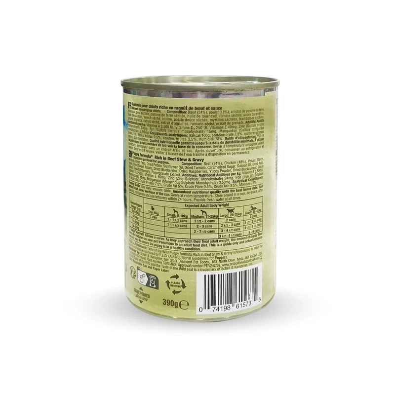 Taste Of The Wild Puppy Formula Beef Stew & Gravy Wet Dog Food 390G