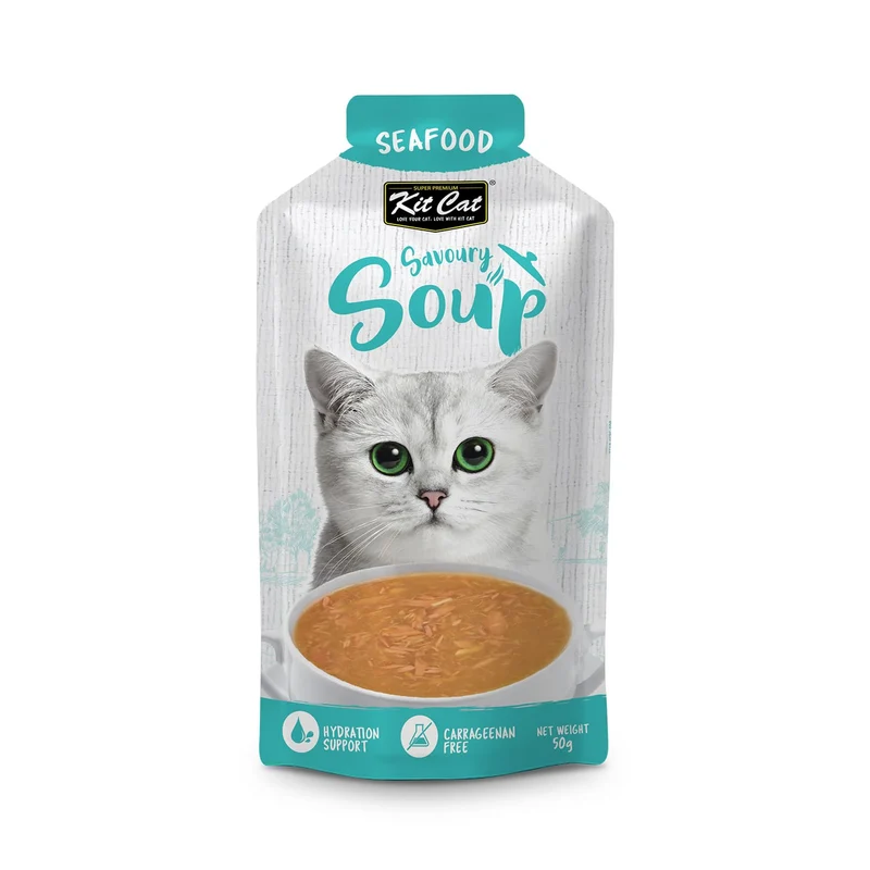 Kit Cat Savoury Soup Seafood Wet Cat Food 6x50G