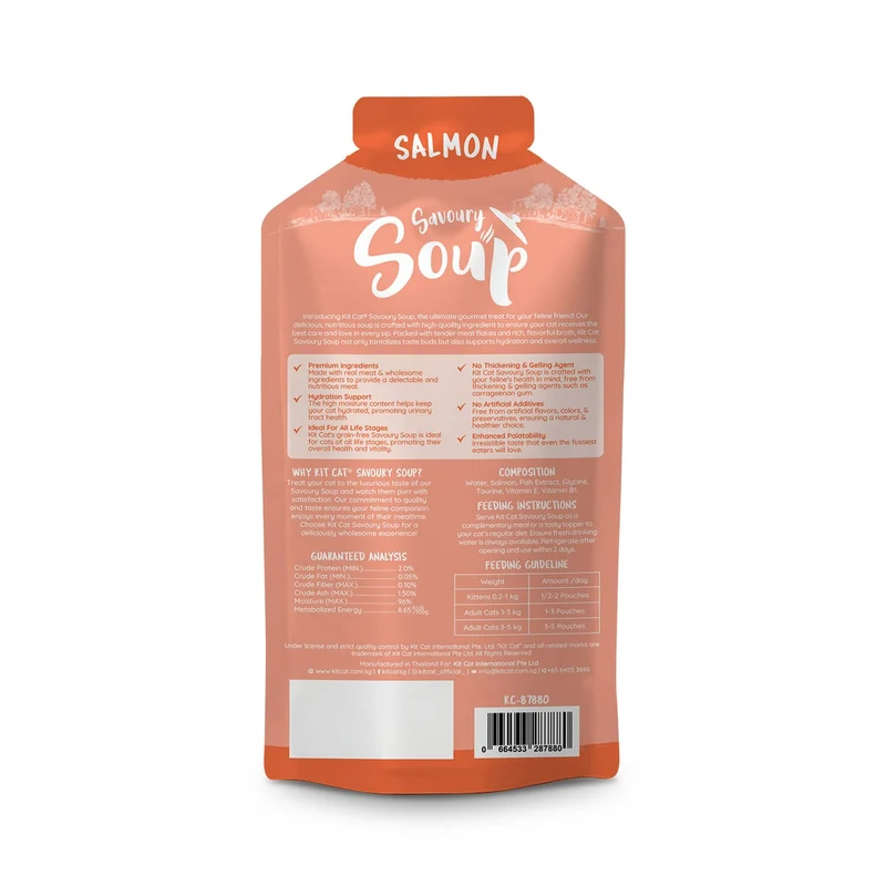 Kit Cat Savoury Soup Salmon Wet Cat Food 6x50G