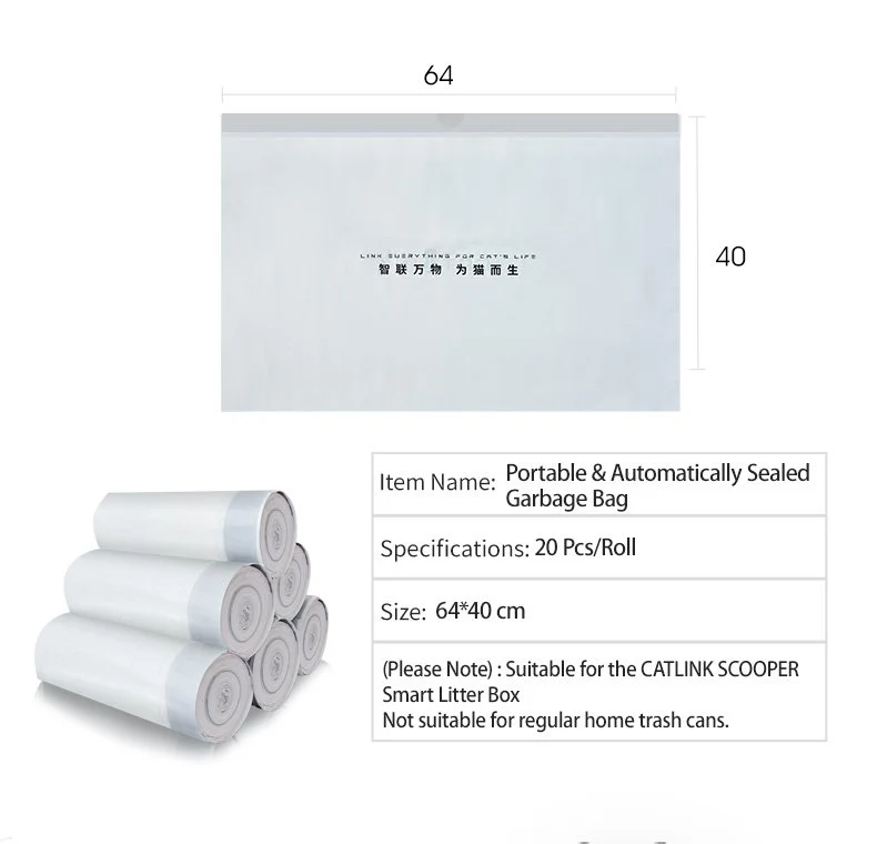 Catlink Replacement Waste Bag For Scooper Young & Luxury Pro Cat Litter Box 2 Rolls