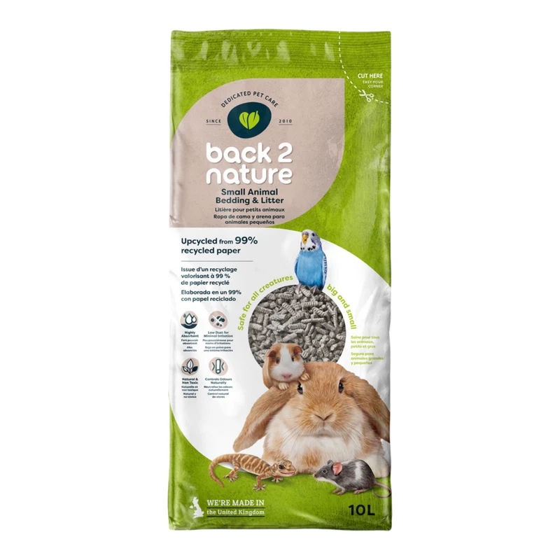 Back2Nature Sustrato de Papel para Mascotas — Lecho Ecológico Absorbente