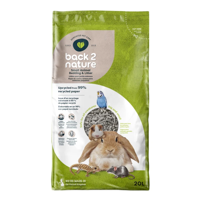 Back2Nature Sustrato de Papel para Mascotas — Lecho Ecológico Absorbente