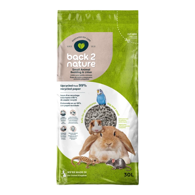 Back2Nature Sustrato de Papel para Mascotas — Lecho Ecológico Absorbente