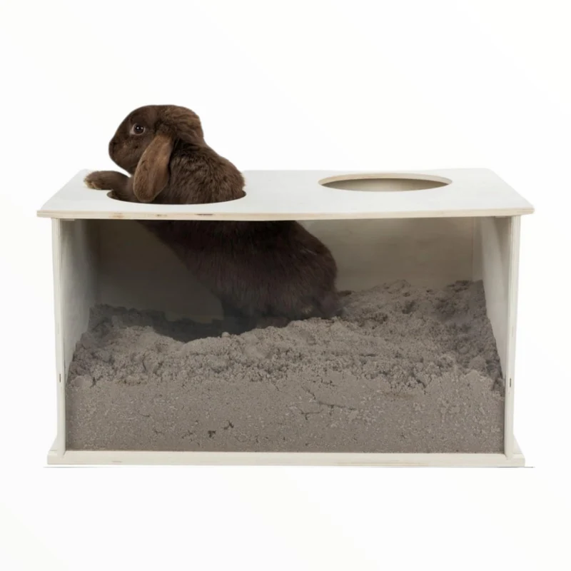 Caja para Escarbar de Madera para Conejos · Enriquecimiento Natural