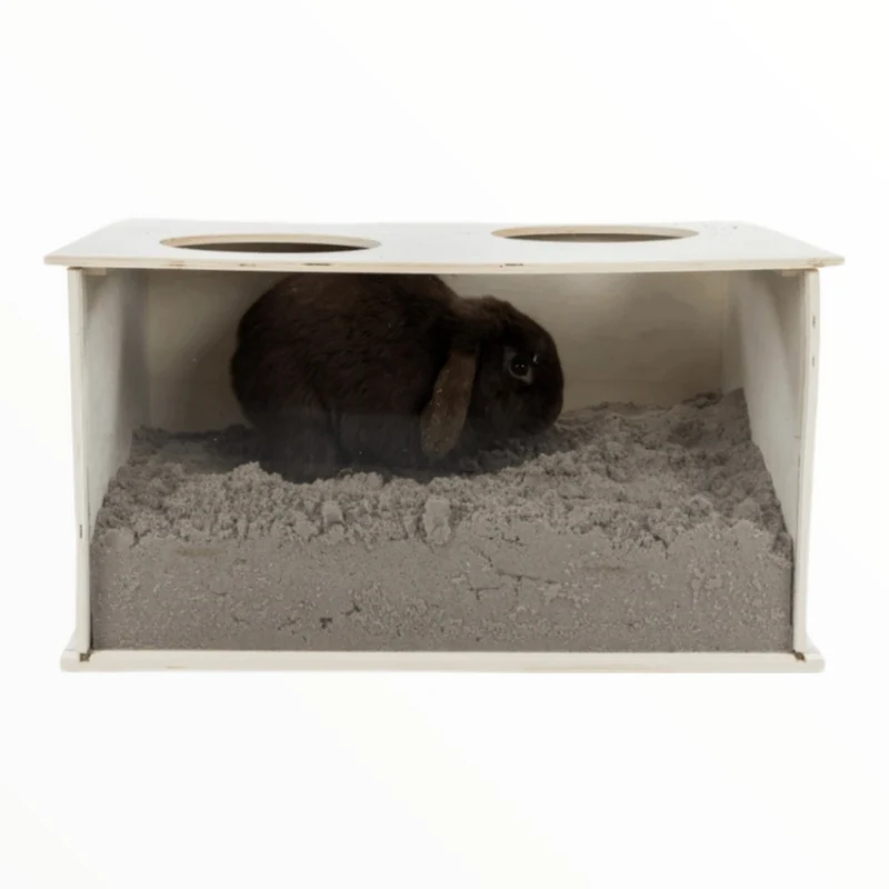 Caja para Escarbar de Madera para Conejos · Enriquecimiento Natural