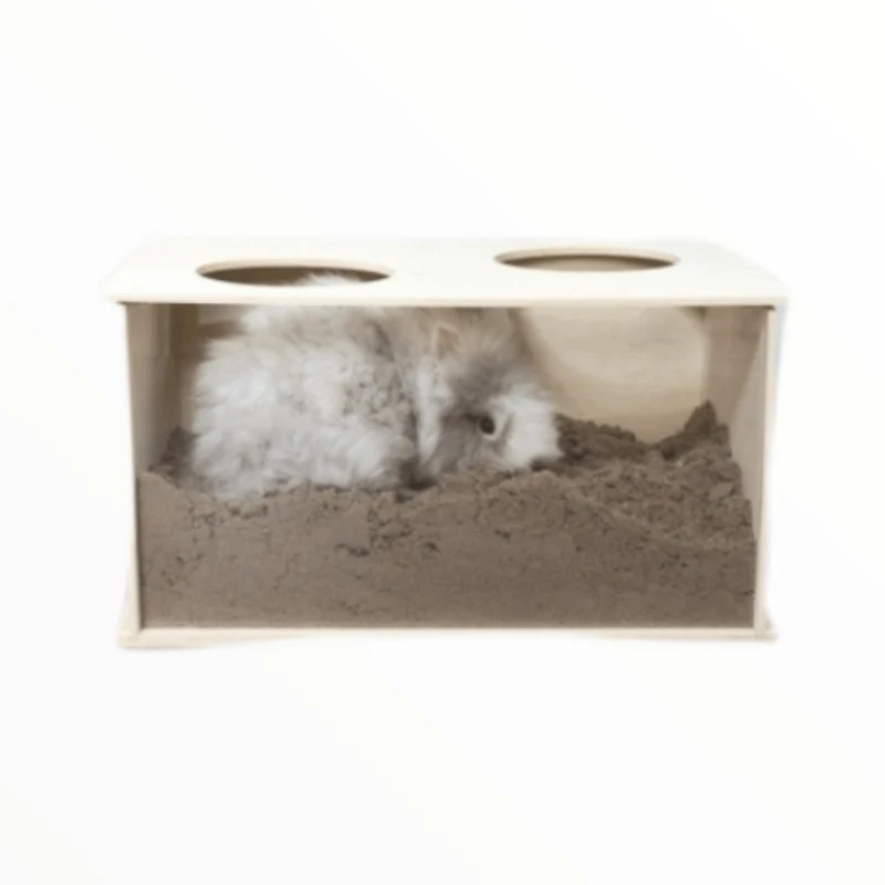 Caja para Escarbar de Madera para Conejos · Enriquecimiento Natural