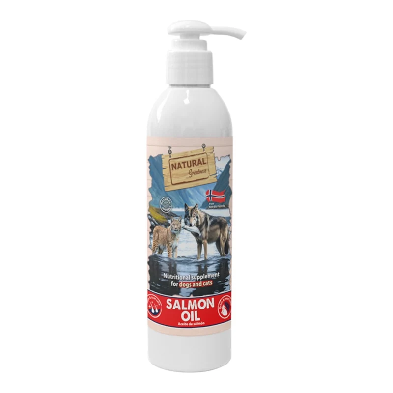 Natural Greatness Aceite de Salmón de Fiordos Noruegos para Perros y Gatos