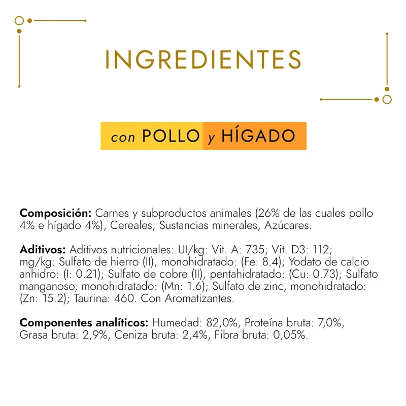 Gourmet Gold Bocaditos Pollo e Hígado 85 g Comida Húmeda para Gatos