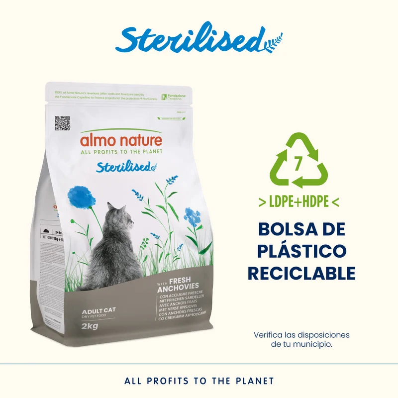 Almo Nature Adult Sterilised Anchoas Frescas Pienso para Gatos