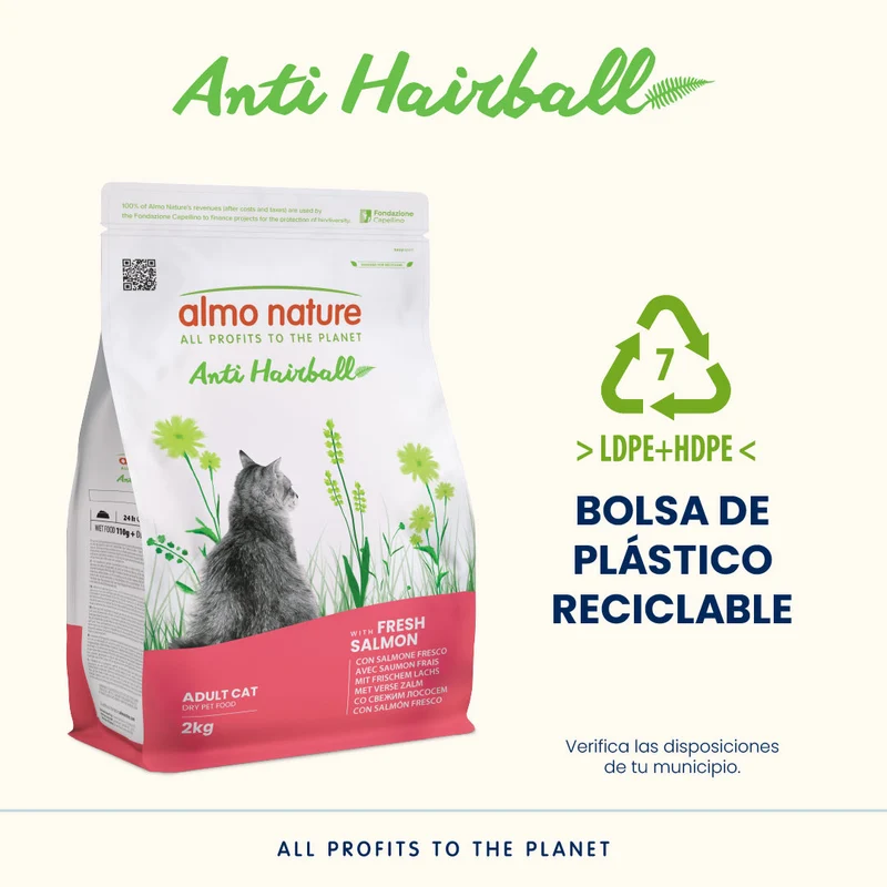 Almo Nature Anti Hairball Salmón Fresco Pienso para Gatos