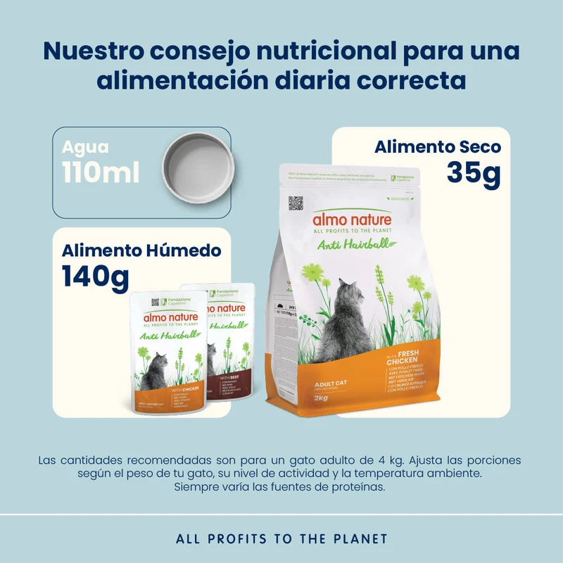 Almo Nature Anti Hairball Pollo Fresco Pienso para Gatos