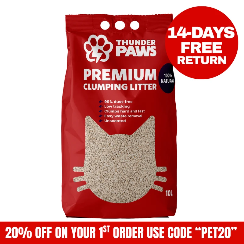 Thunder Paws Premium Hard Clumping Clay Cat Litter