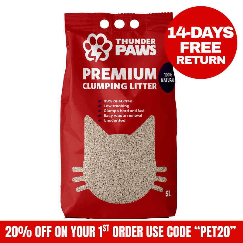 Thunder Paws Premium Hard Clumping Clay Cat Litter