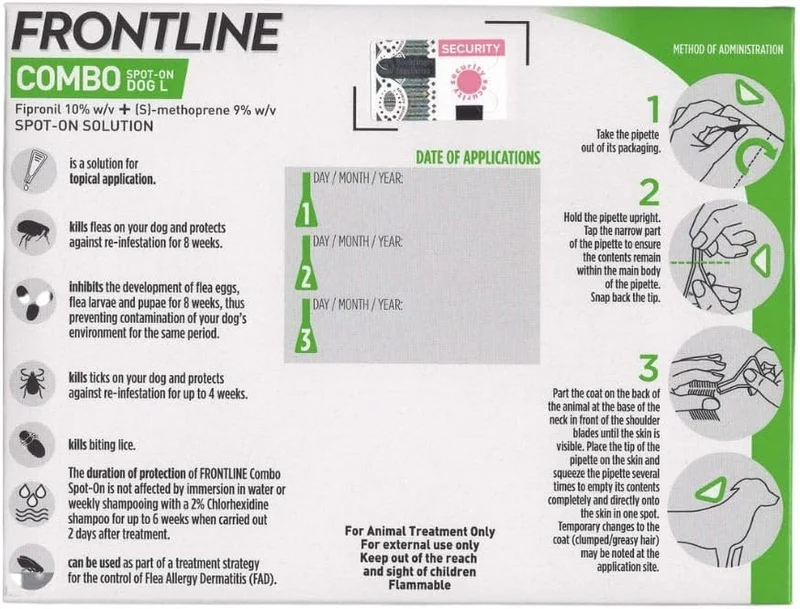 Frontline Flea & Tick Spot On Combo Treatment for Dogs & Home Protection 3 Pipettes