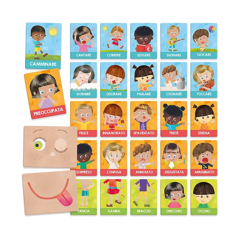 Flash Cards émotions et actions Montessori Headu - 1-4ans