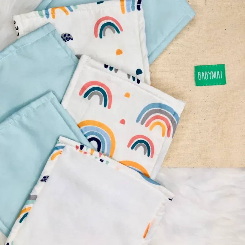 Babymat Lot de 6 Lingettes - Rainbow Bleu