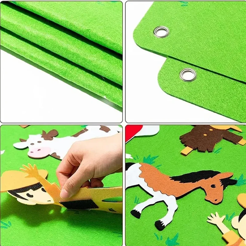 Tapis Mural Éducatif en Feutrine - Thème Zoo